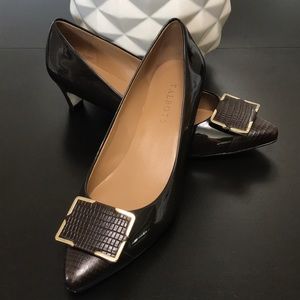 Talbots Brown patent leather low heels